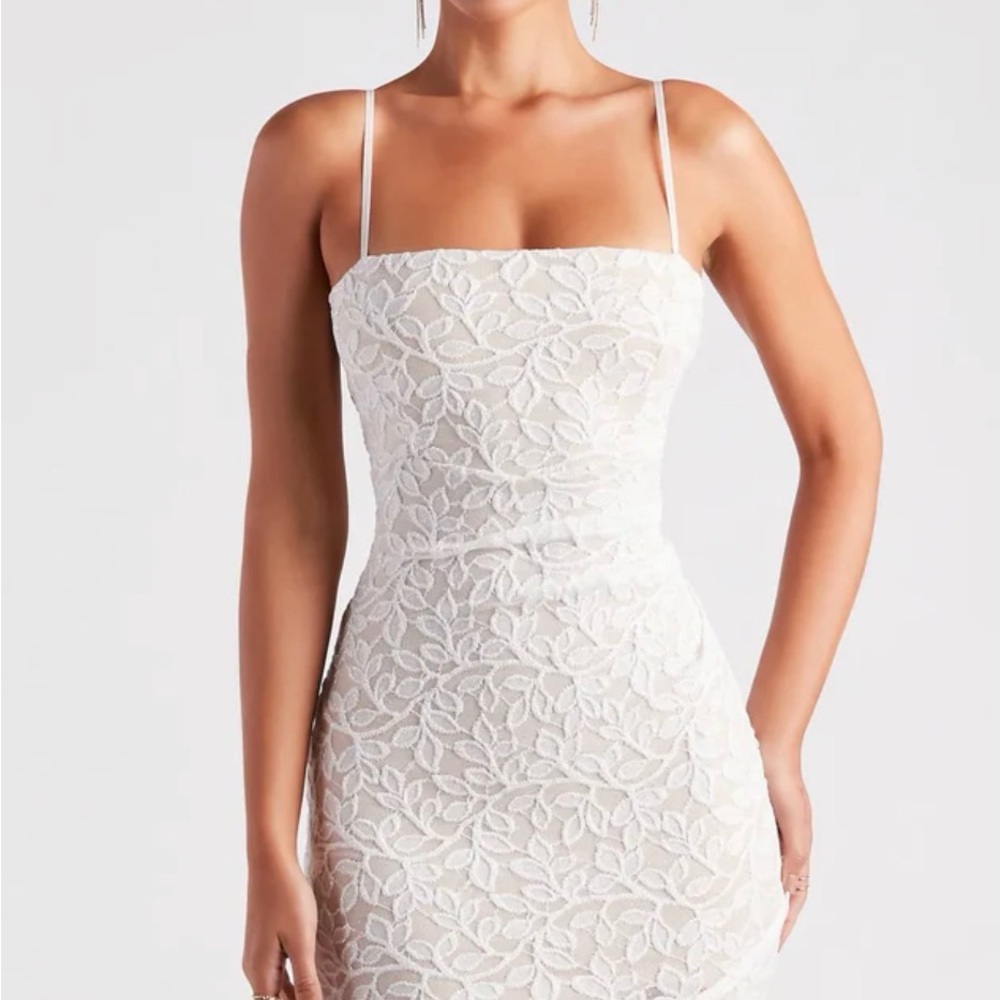 White Lace Glitter Dress ✨